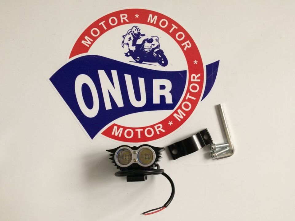 MOTOSİKLET LED FAR 2 LEDLİ ÇAKARLI FAR