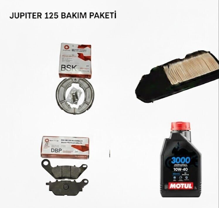 TVS JUPITER 125 AVANTAJLI BAKIM SETİ: MOTUL YAĞ + MAKİNO BALATALAR + YÜKSEK PERFORMANS FİLTRE